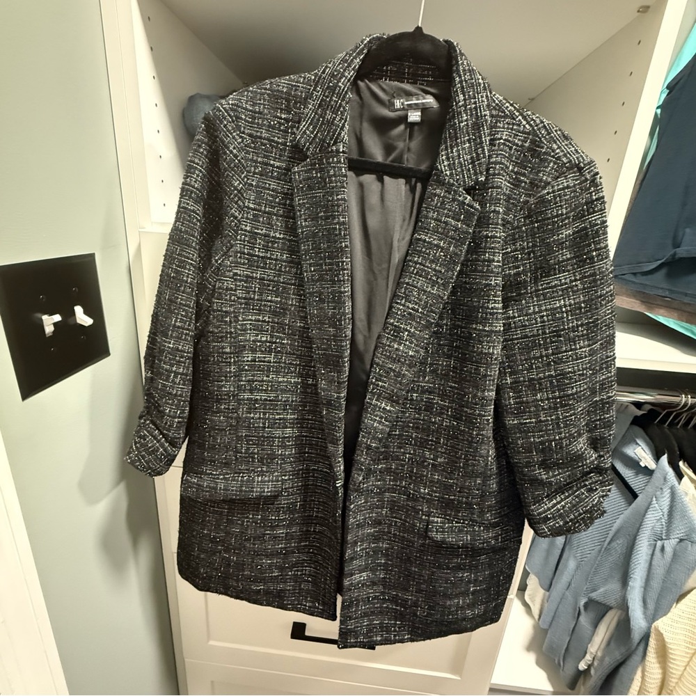 INC International Concepts Black Blazer Tailored Suit Jacket